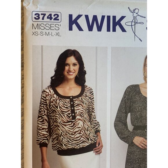 Kwik Sew Misses blouse Sewing Pattern sz XS S M L XL 3742 - uncut - Picture 4 of 7
